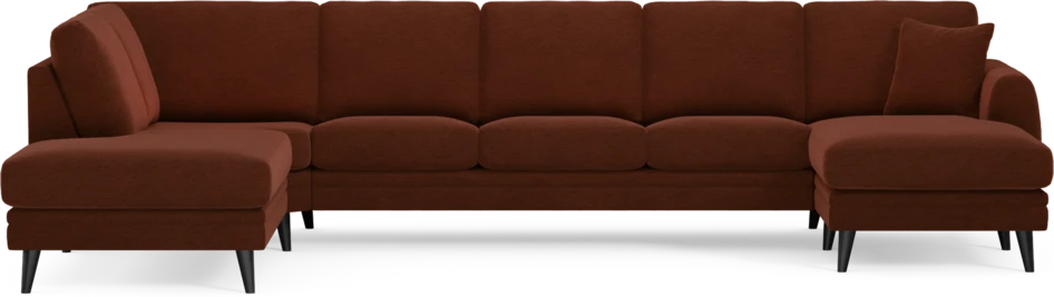 Eden - 3-sits soffa med divan vänster och schäslong höger - Orange