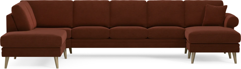 Eden - 3-sits soffa med divan vänster och schäslong höger - Orange