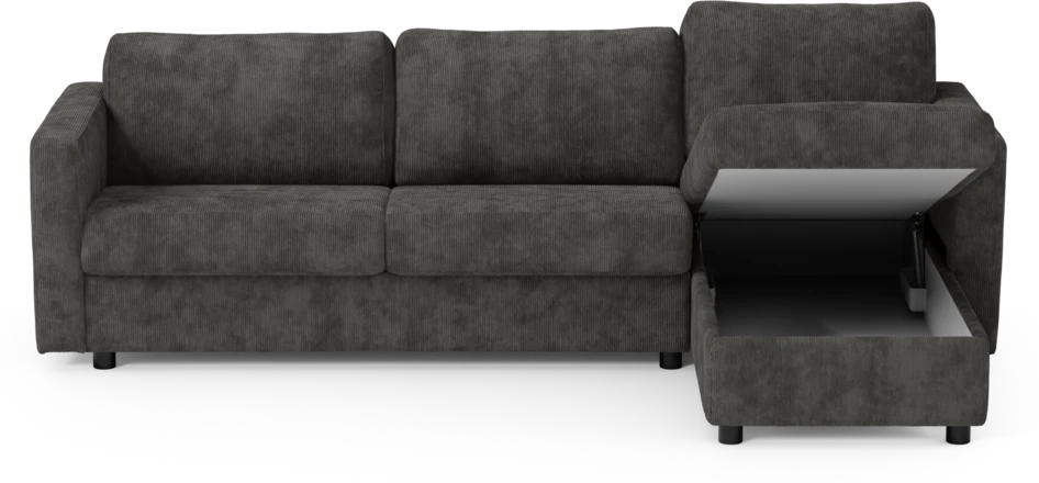 Lindö - Bäddsoffa 2,5-sits med schäslong, vändbar - Grå