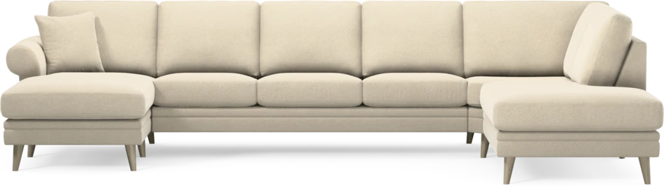 Eden - 3-sits soffa med schäslong vänster och divan höger - Beige