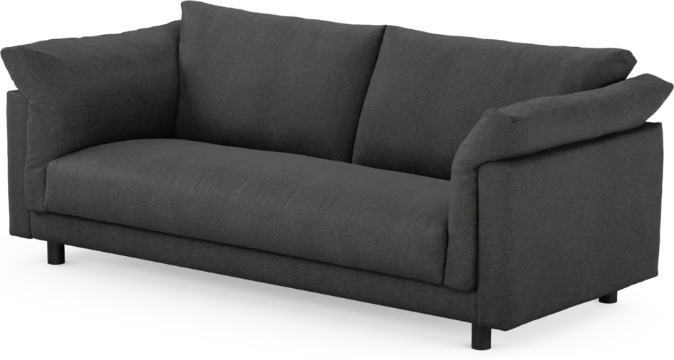 Cherrie - 2,5-sits soffa, hel dyna, fast klädsel - Svart