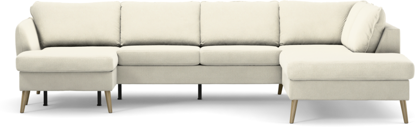 County - 3-sits soffa med schäslong vänster och divan höger - Vit