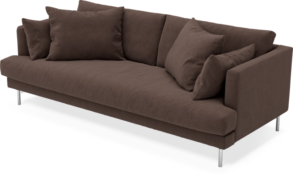 Harper - 3-sits soffa, hel dyna - Brun