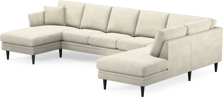 Eden - 3-sits soffa med schäslong vänster och divan höger - Vit