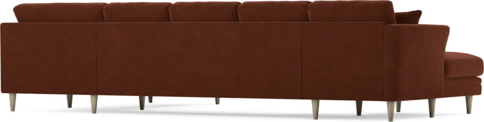 Eden - 3-sits soffa med schäslong vänster och divan höger - Orange
