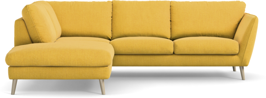 Madison Lux - 2-sits soffa med divan vänster - Gul