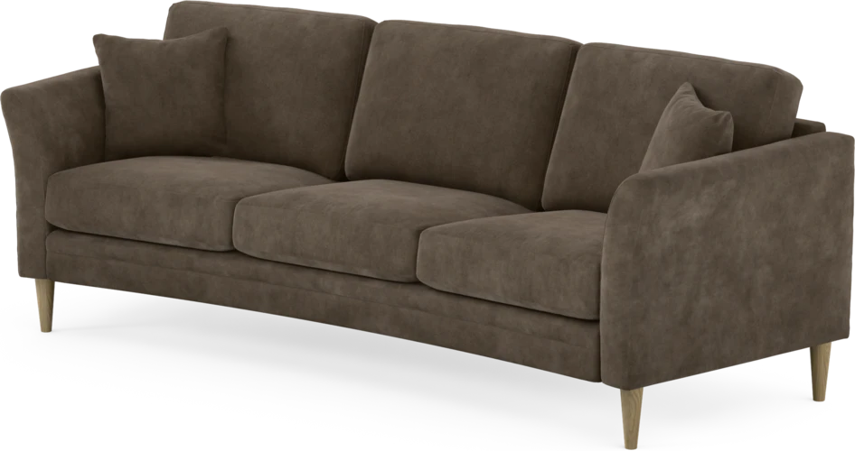 Eden - 3-sits soffa svängd - Brun