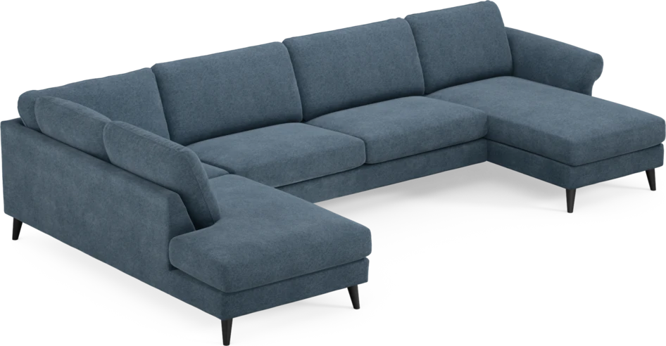 Bridge - 3-sits soffa med divan vänster och schäslong höger - Blå