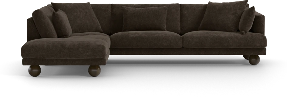 Harper - 3-sits soffa med divan vänster - Brun