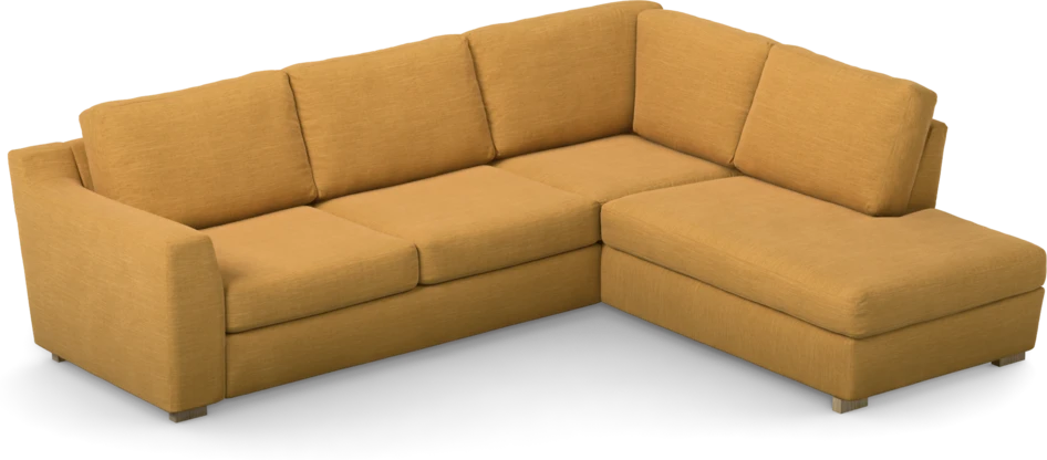 Friday - 2,5-sits soffa med divan höger - Gul