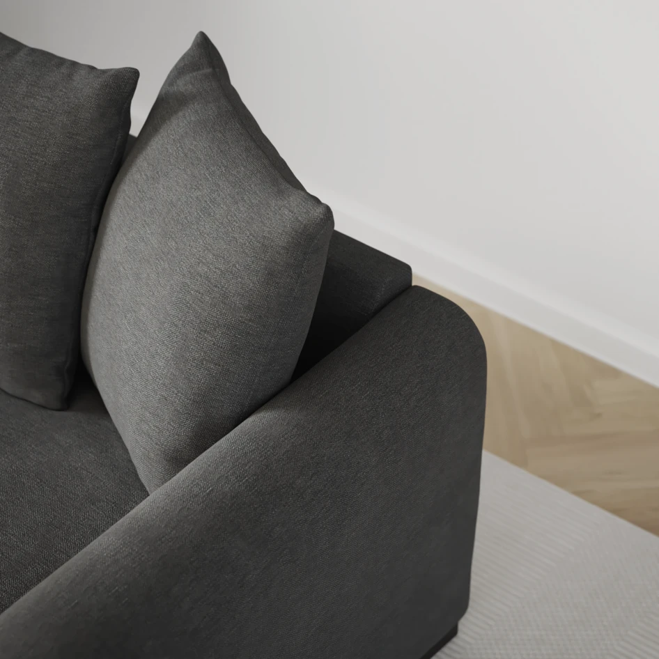 Town - 3-sits soffa med divan höger och schäslong vänster - Grå