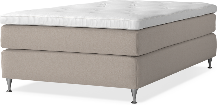 Delux Sense - Kontinentalsäng, enkelsäng 120 cm med bäddmadrass - Beige