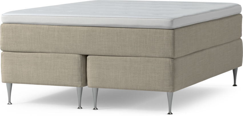 Delux Exclusive - Kontinentalsäng, dubbelsäng med bäddmadrass och sängben - Beige