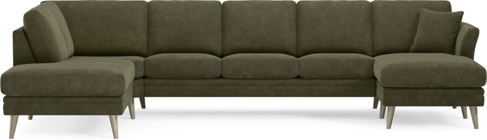 Eden - 3-sits soffa med divan vänster och schäslong höger - Grön