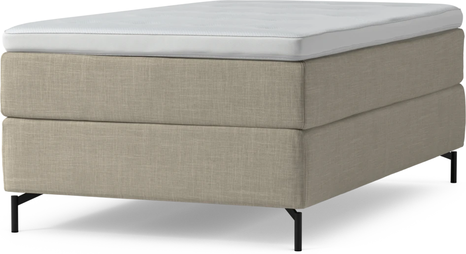 Delux Exclusive - Kontinentalsäng, enkelsäng 120 cm med bäddmadrass och sängben - Beige