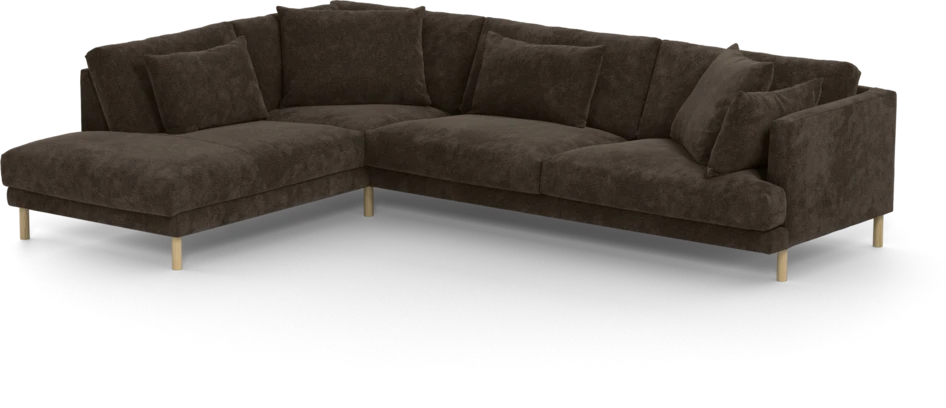 Harper - 3-sits soffa med divan vänster - Brun