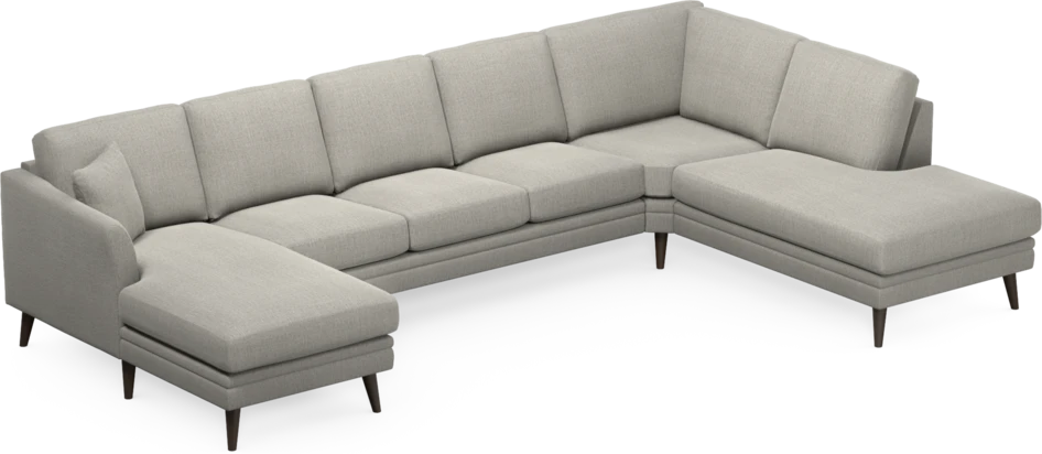 Eden - 3-sits soffa med schäslong vänster och divan höger - Grå