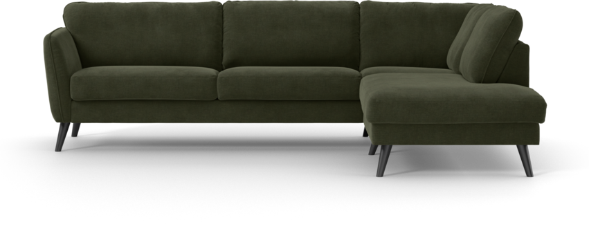 Bridge - 3-sits soffa med divan höger - Grön