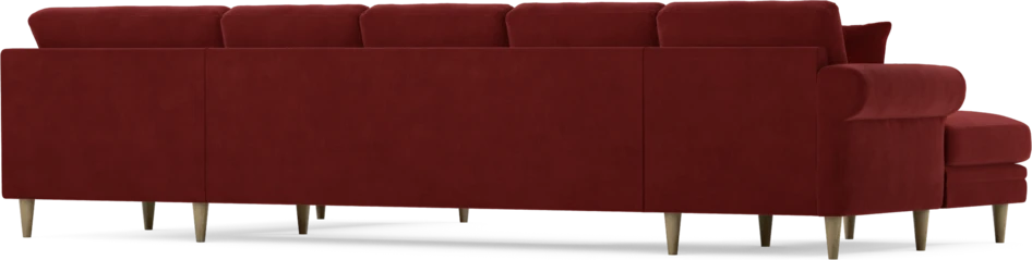 Eden - 3-sits soffa med schäslong vänster och divan höger - Röd