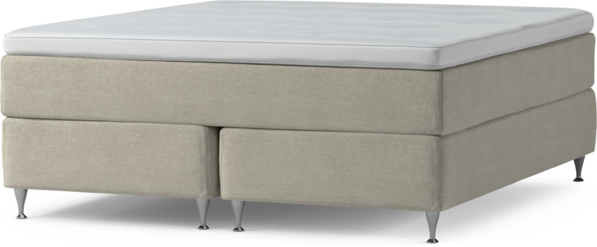 Delux Dream - Kontinentalsäng, dubbelsäng med bäddmadrass och sängben - Beige