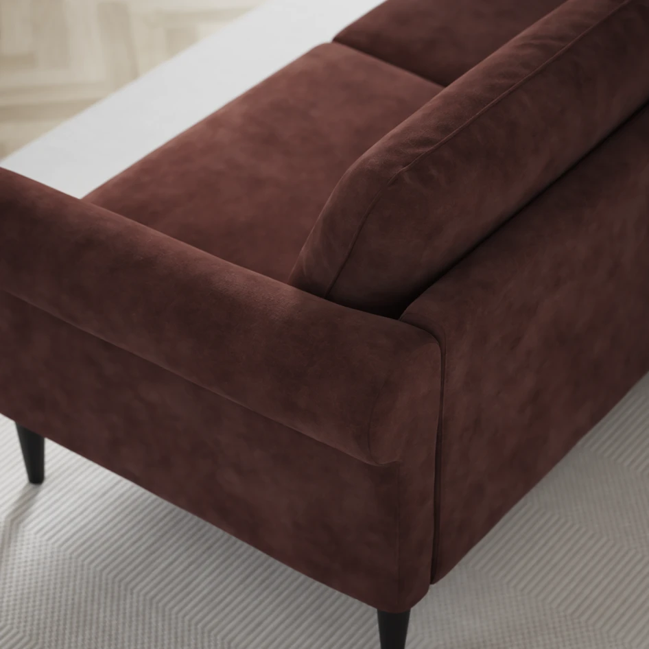 Bridge - 3-sits soffa med divan vänster och schäslong höger - Röd