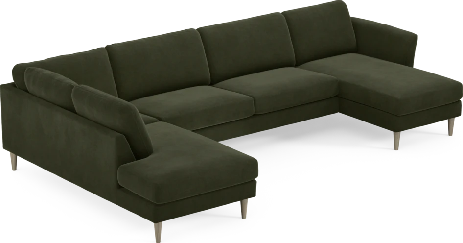 Bridge - 3-sits soffa med divan vänster och schäslong höger - Grön
