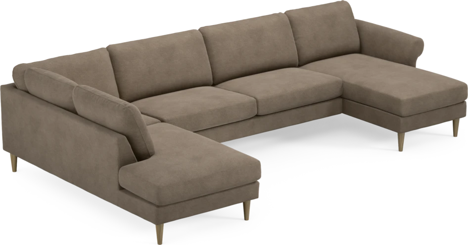 Bridge - 3-sits soffa med divan vänster och schäslong höger - Brun