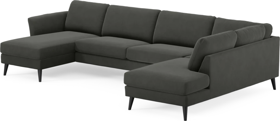 Bridge - 3-sits soffa med schäslong vänster och divan höger - Grå