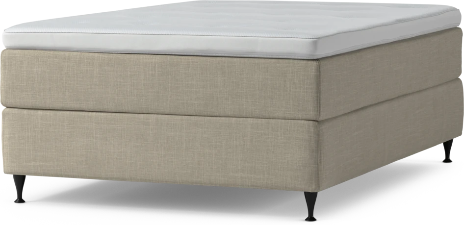 Delux Exclusive - Kontinentalsäng, enkelsäng 140 cm med bäddmadrass och sängben - Beige
