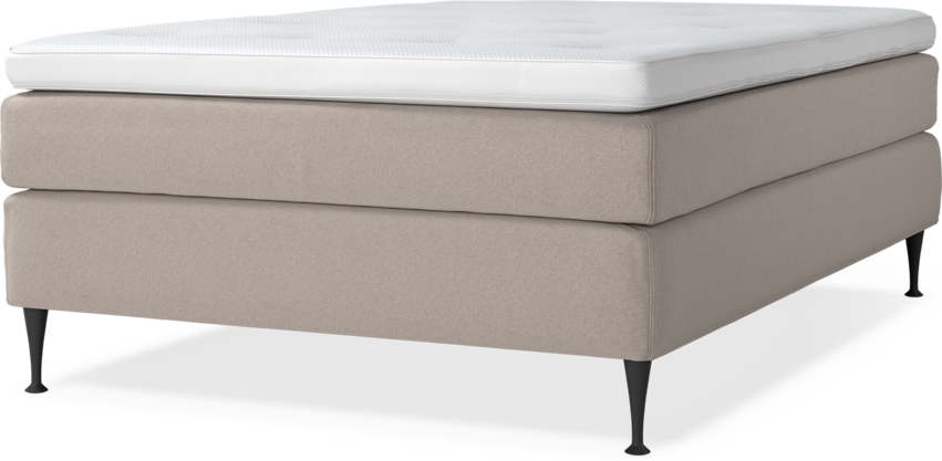 Delux Sense - Kontinentalsäng, enkelsäng 140 cm med bäddmadrass - Beige