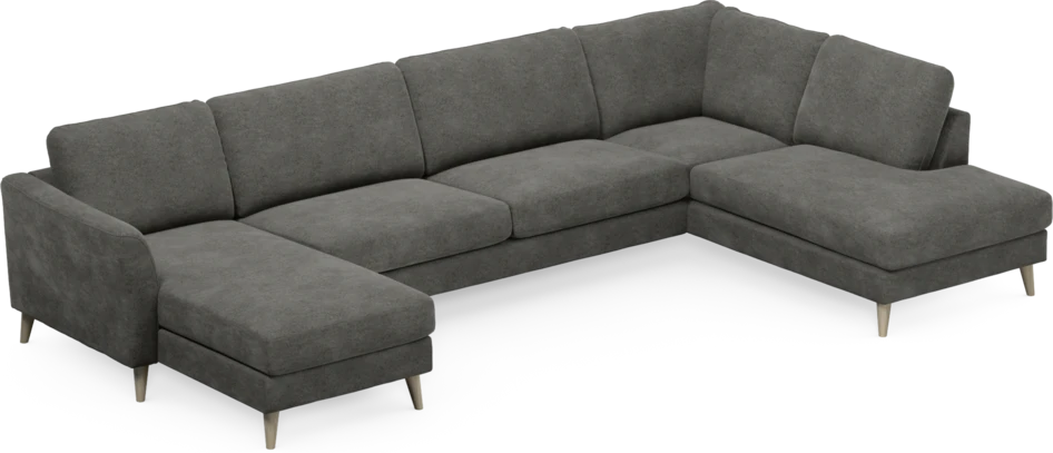 Bridge - 3-sits soffa med schäslong vänster och divan höger - Grå