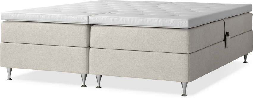 Delux Sense - Ställbar säng, dubbelsäng med bäddmadrass - Beige