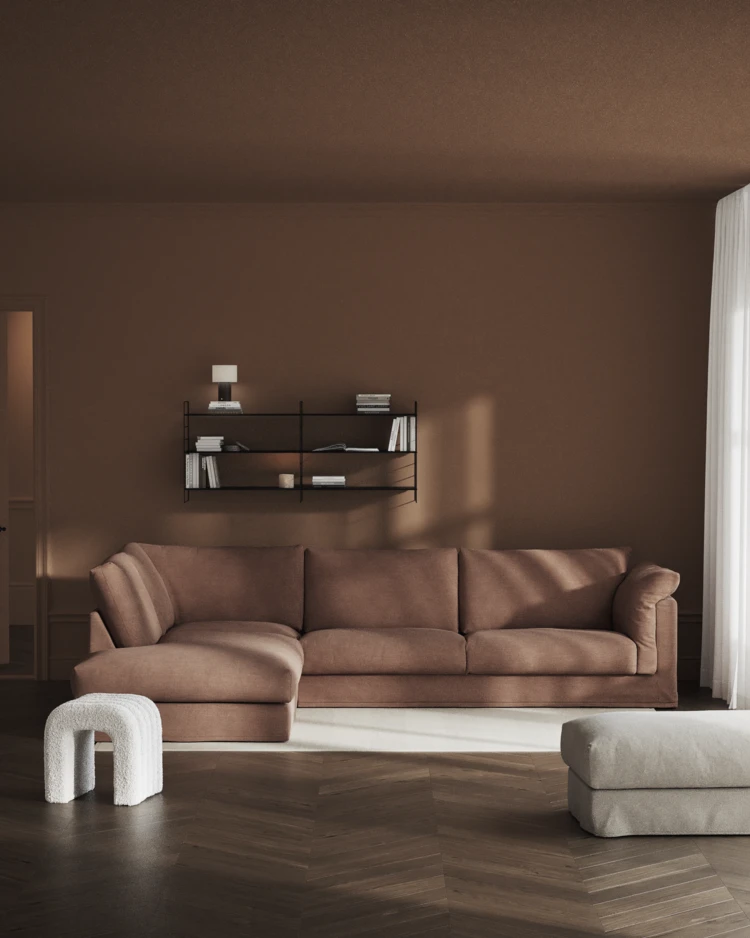 Cherrie - 3-sits soffa med divan vänster, med kappa - inspiration