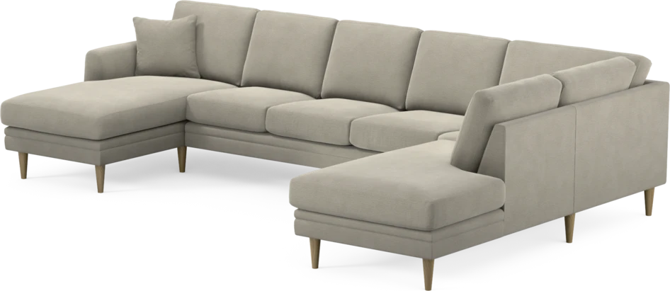 Eden - 3-sits soffa med schäslong vänster och divan höger - Brun