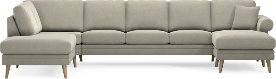 Eden - 3-sits soffa med divan vänster och schäslong höger - Brun