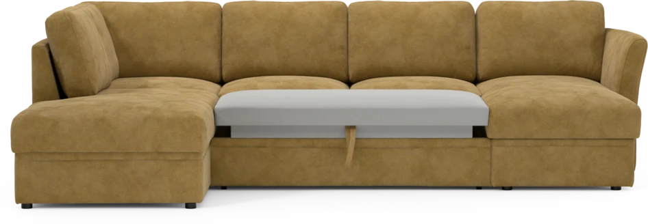 Öland - Bäddsoffa med divan vänster och schäslong höger - Gul