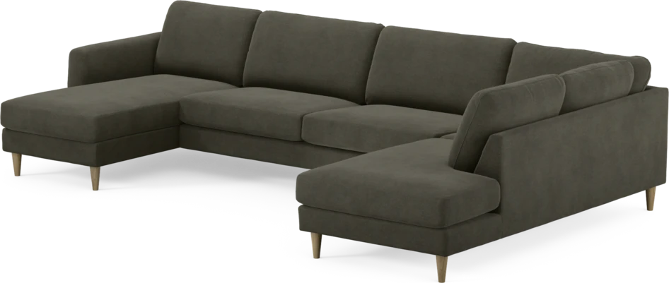 Bridge - 3-sits soffa med schäslong vänster och divan höger - Grå