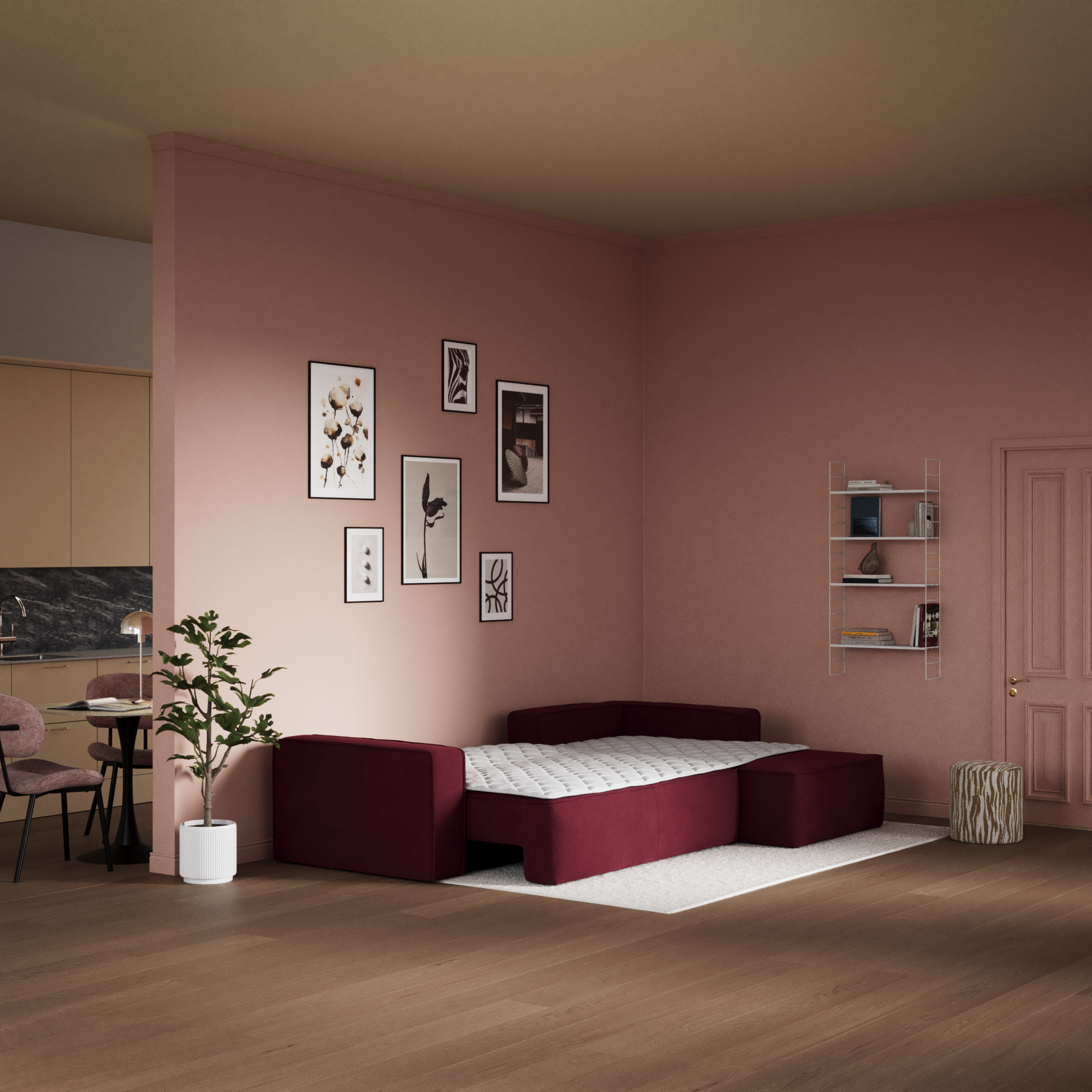 Ide - Bäddsoffa 3-sits med schäslong höger - inspiration