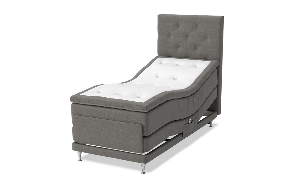 Dream Delux - Ställbar säng, enkelsäng med bäddmadrass Sleep Delux - Grå