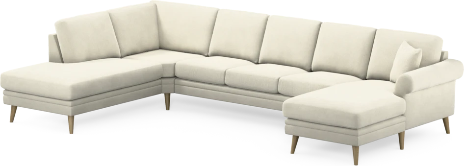 Eden - 3-sits soffa med divan vänster och schäslong höger - Vit