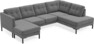 Rio - 3-sits soffa med schäslong vänster och divan höger - Grå