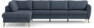 County - 3-sits soffa med divan vänster - Blå