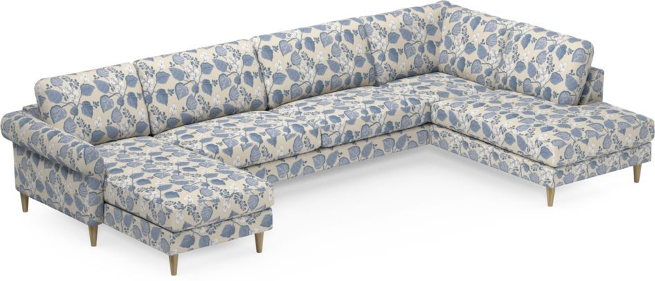 Bridge - 3-sits soffa med schäslong vänster och divan höger - Blå