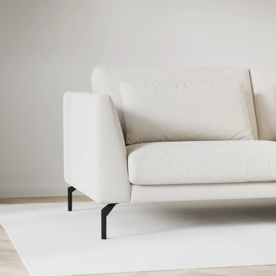 Willow - 3-sits soffa med divan höger, fast klädsel - Vit