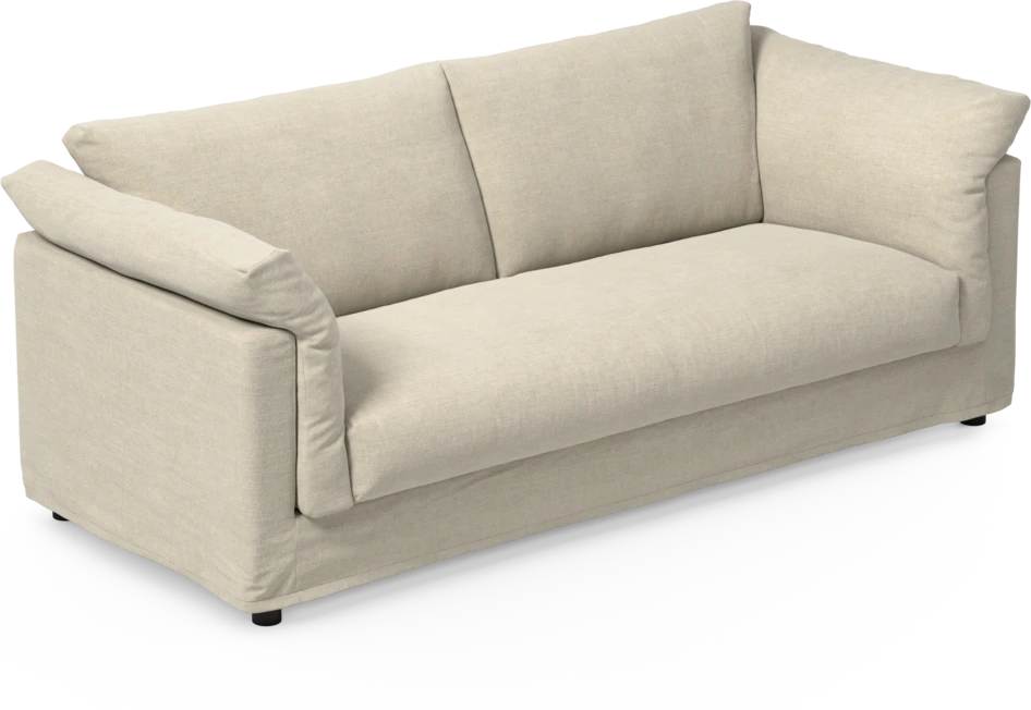 Cherrie - 2,5-sits soffa, hel dyna och kappa - Beige