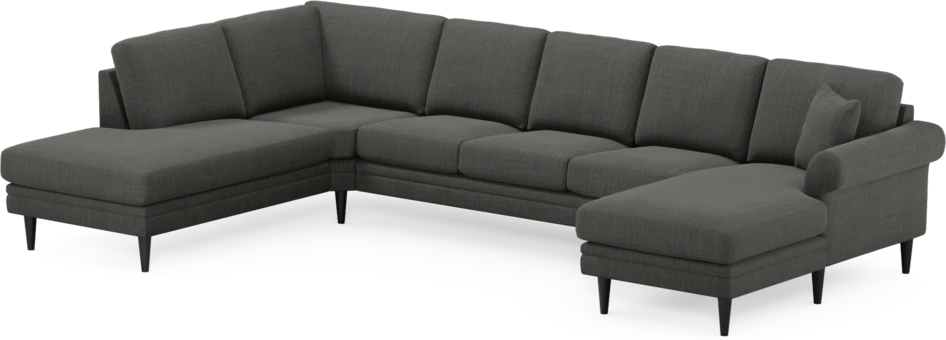 Eden - 3-sits soffa med divan vänster och schäslong höger - Grå