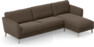 Bridge - 3-sits soffa med schäslong höger - Brun