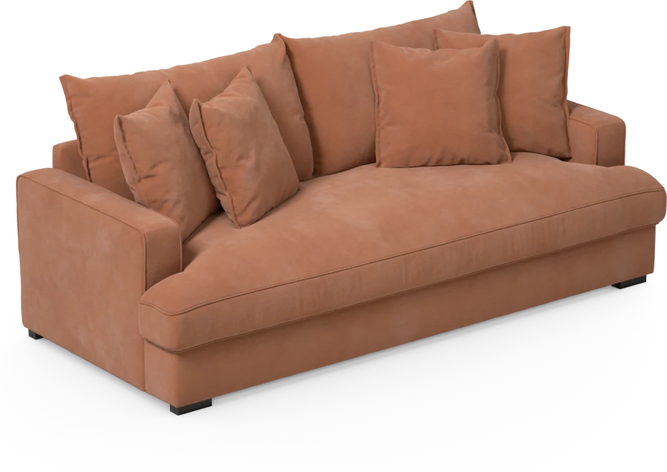 Mila - 3-sits soffa, hel dyna - Orange