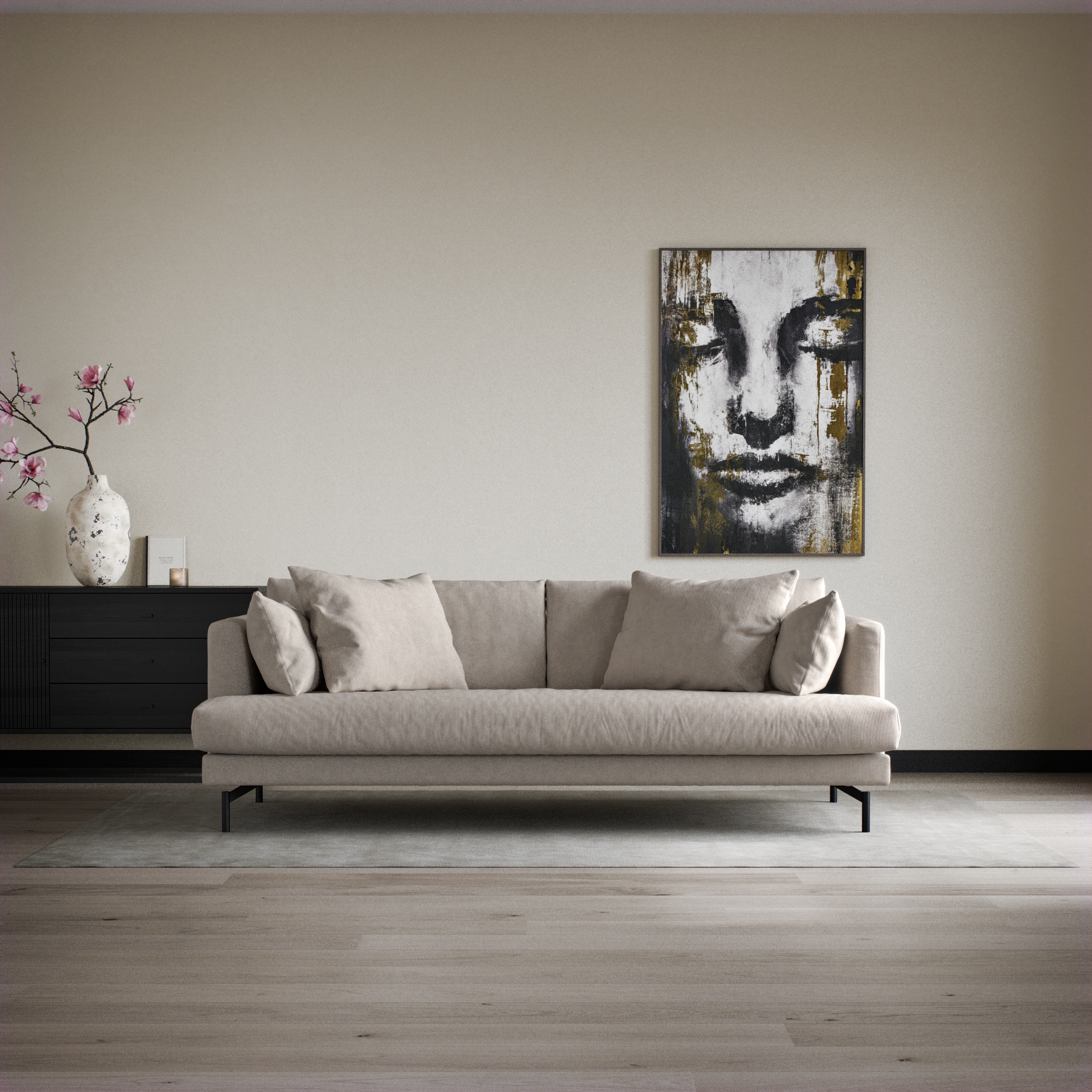 Harper - 3-sits soffa, hel dyna - inspiration