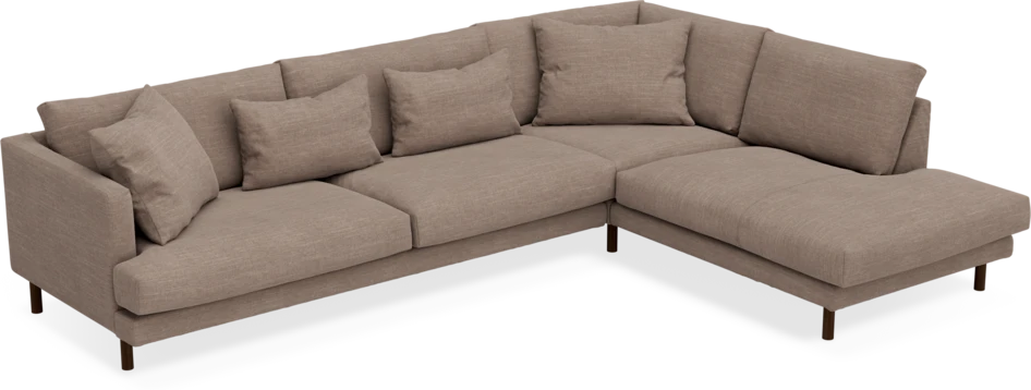 Harper - 3-sits soffa med divan höger - Brun